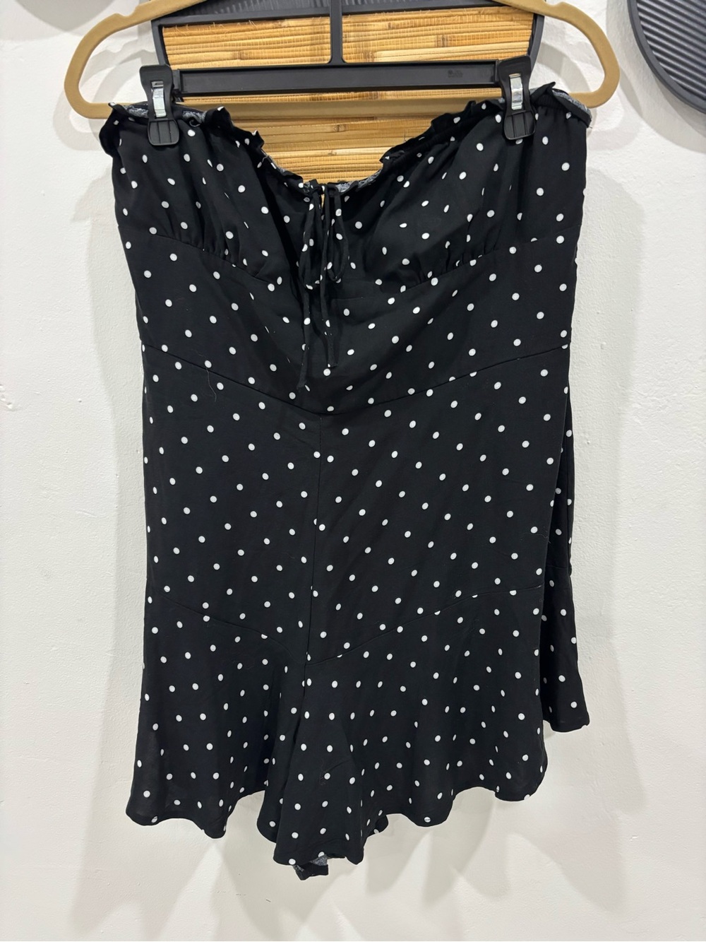Aeropostale Black Polka Dot Strapless Romper